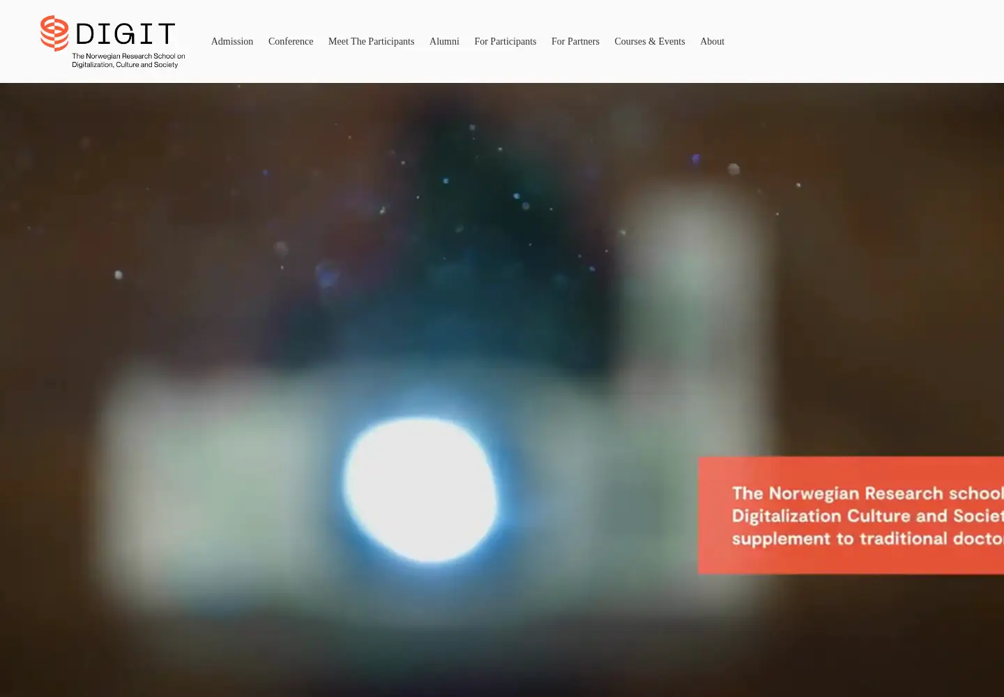 Captured homepage of digitresearchschool.no in the current scan
