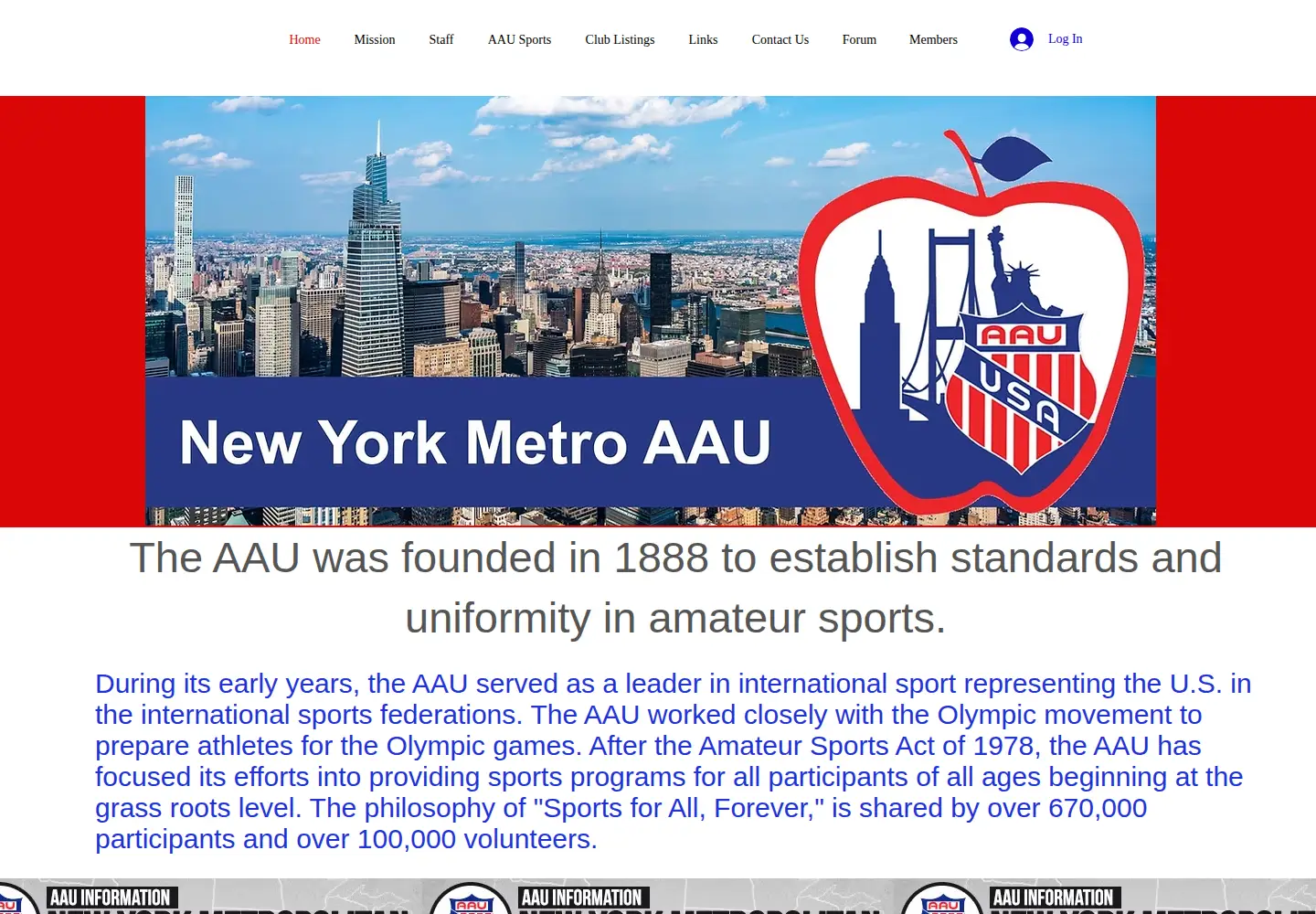 Captured homepage of nymetropolitanaau.com in the current scan