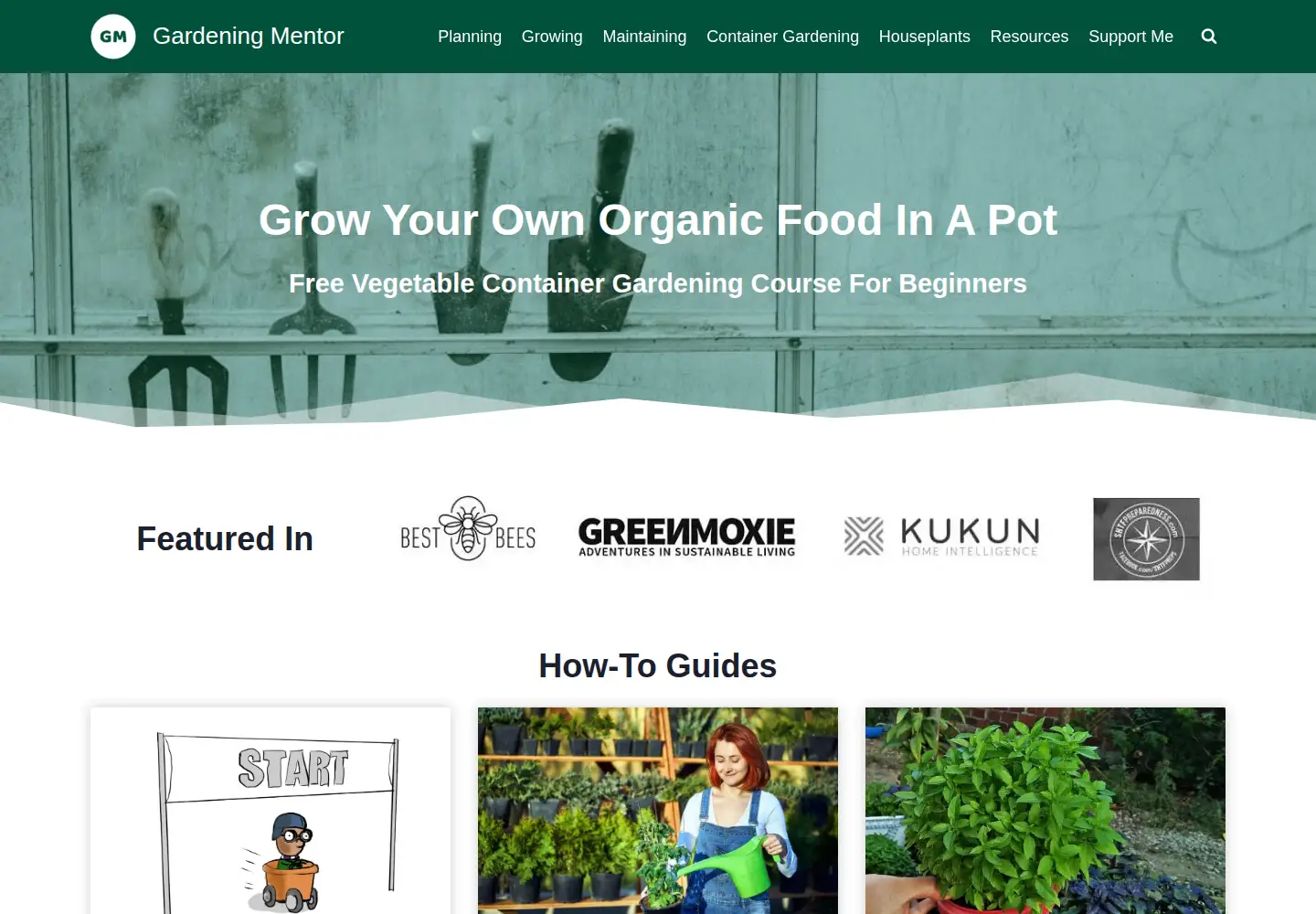 Screenshot of gardeningmentor.com