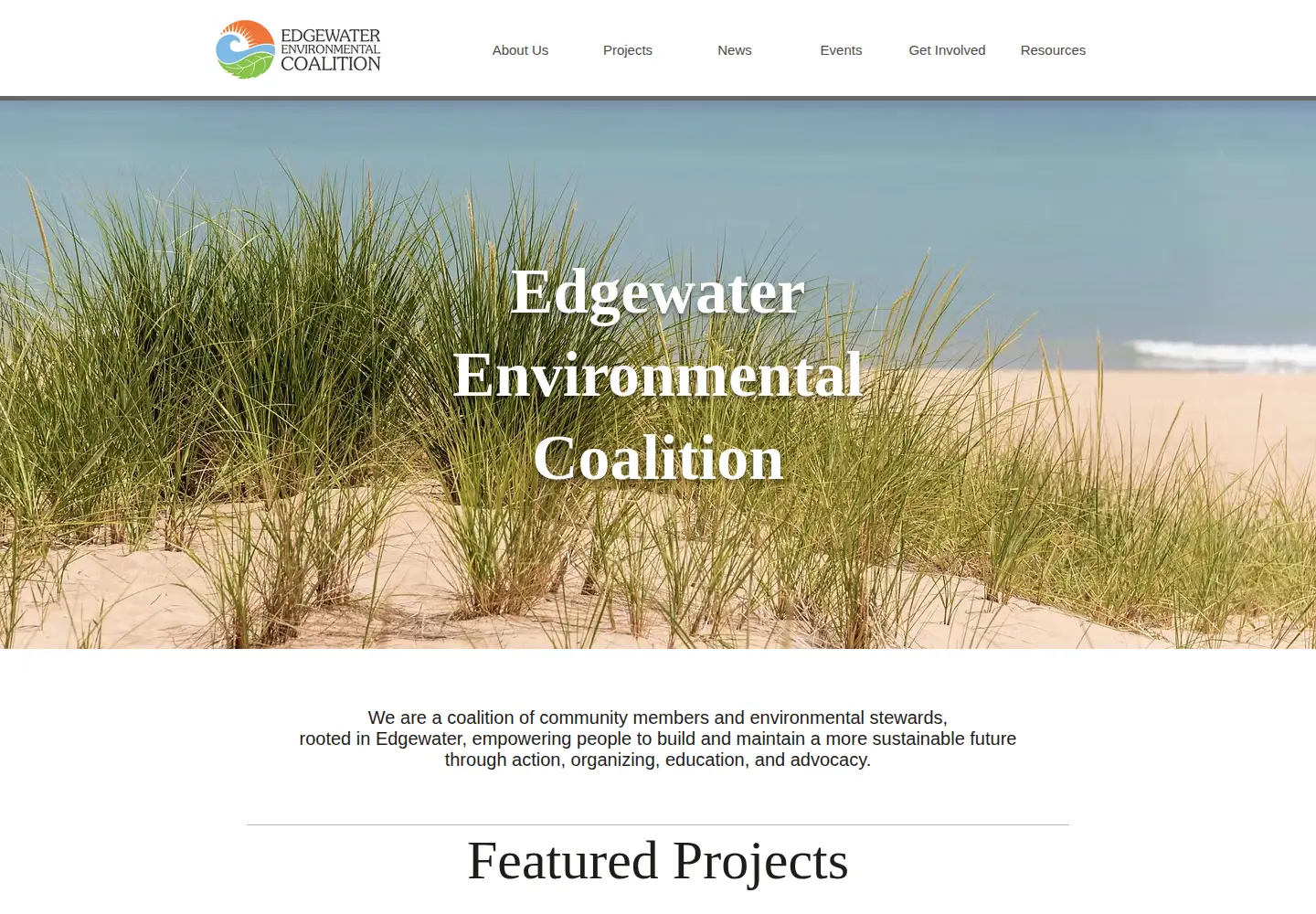 Screenshot of edgewaterenvironmentalcoalition.org