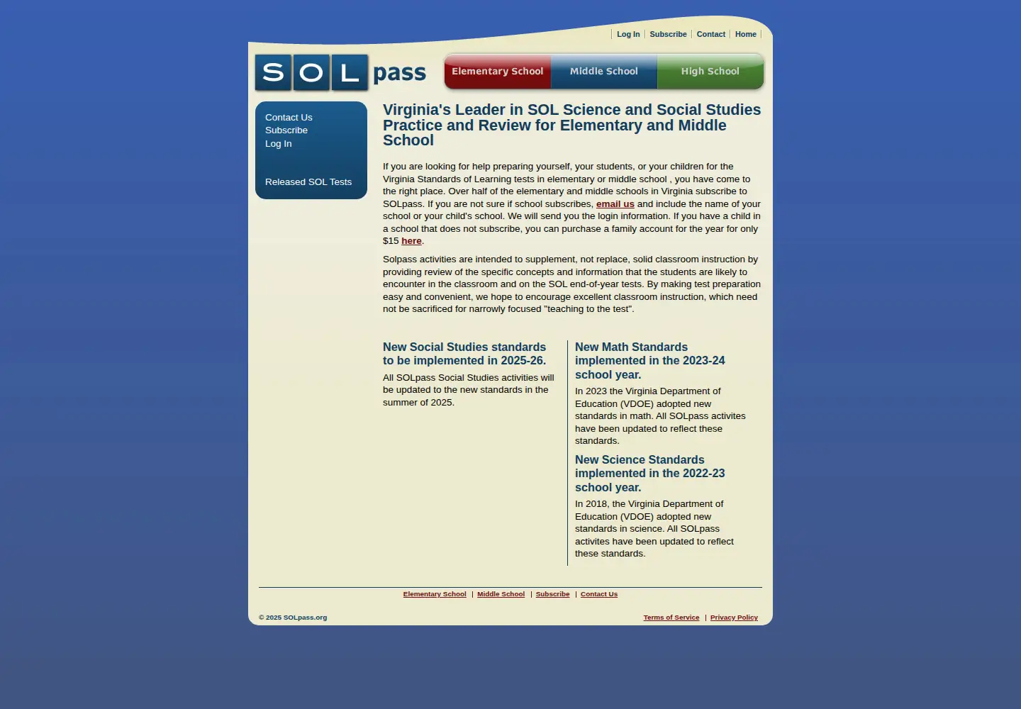 Captured homepage of solpass.org in the current scan