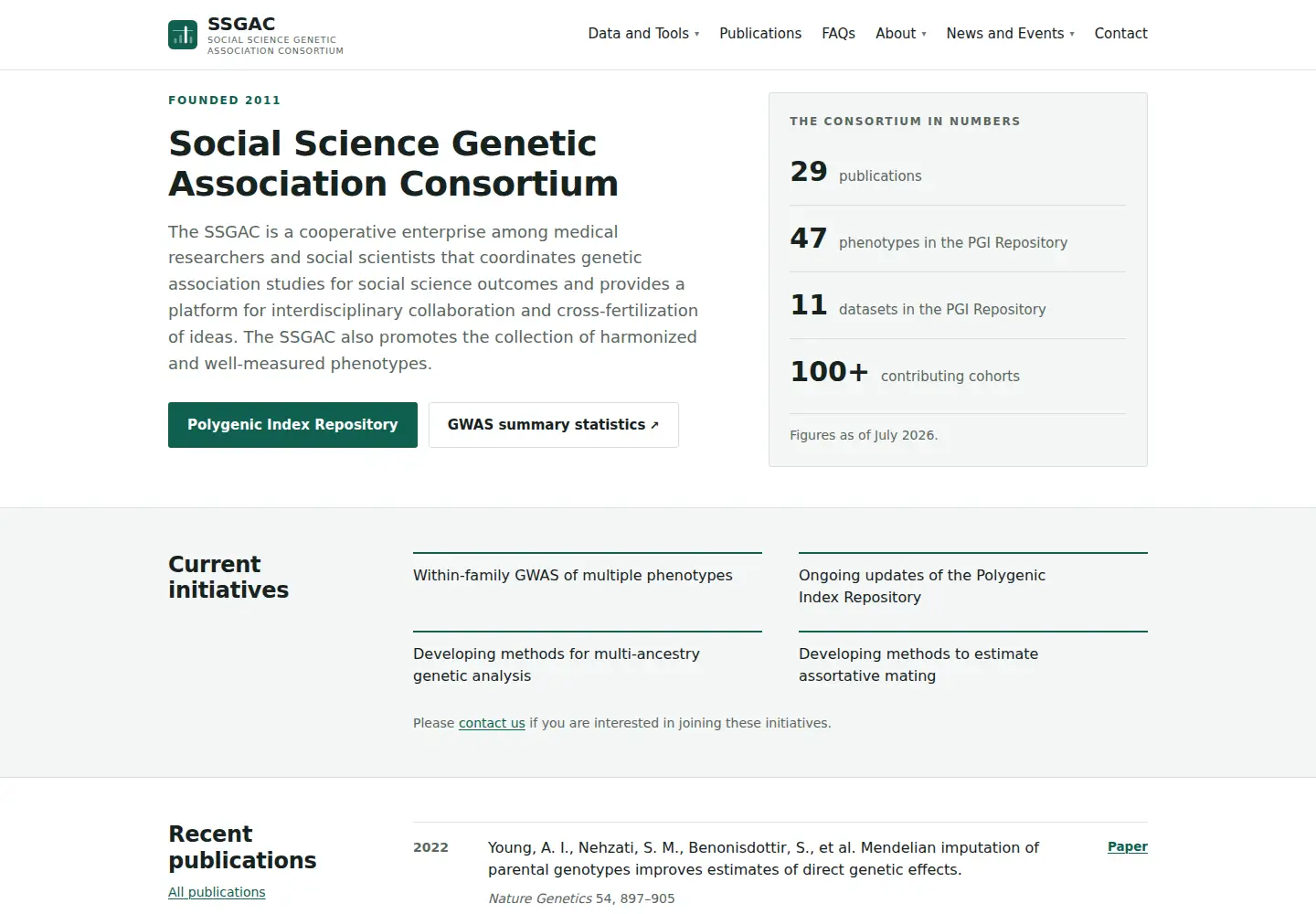 Captured homepage of thessgac.org in the current scan