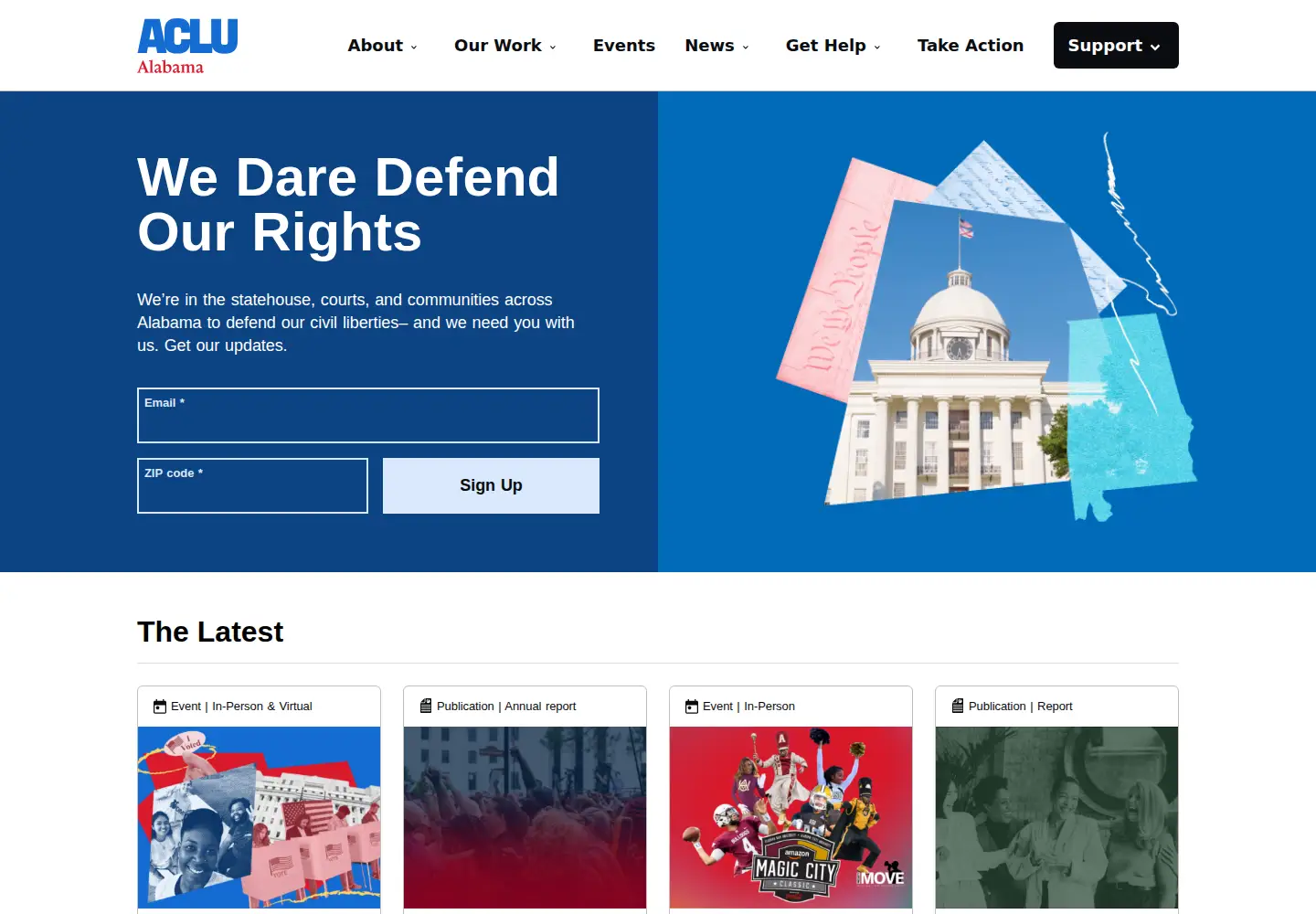 Screenshot of aclualabama.org
