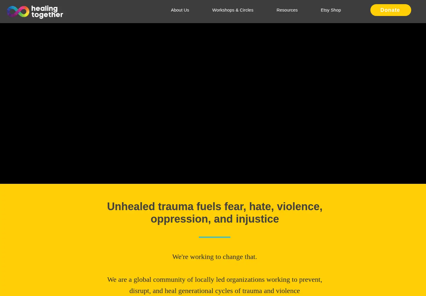 Captured homepage of wearehealingtogether.org in the current scan