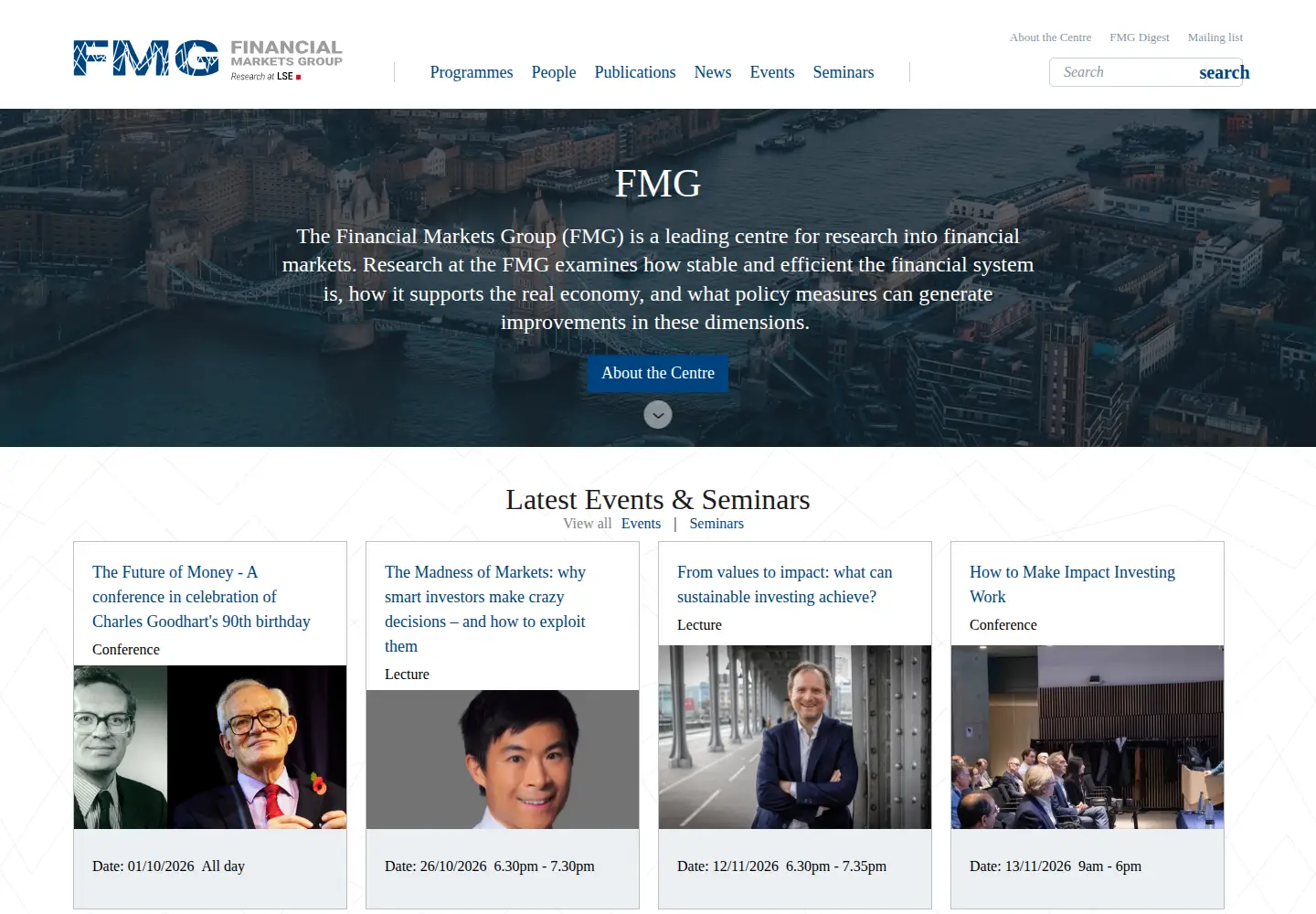 Captured homepage of fmg.ac.uk in the current scan