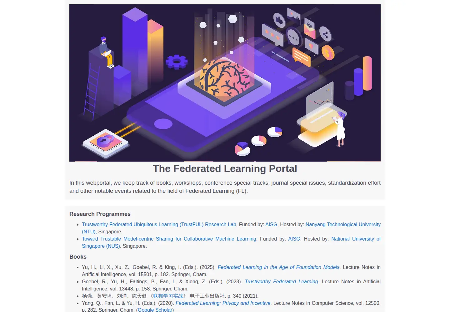 Captured homepage of federated-learning.org in the current scan