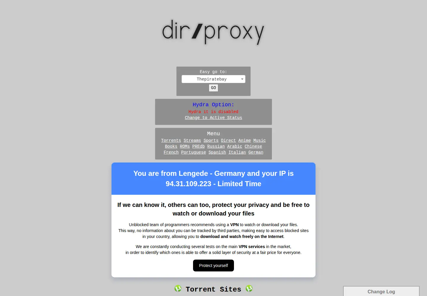 Screenshot of directoryproxy.org