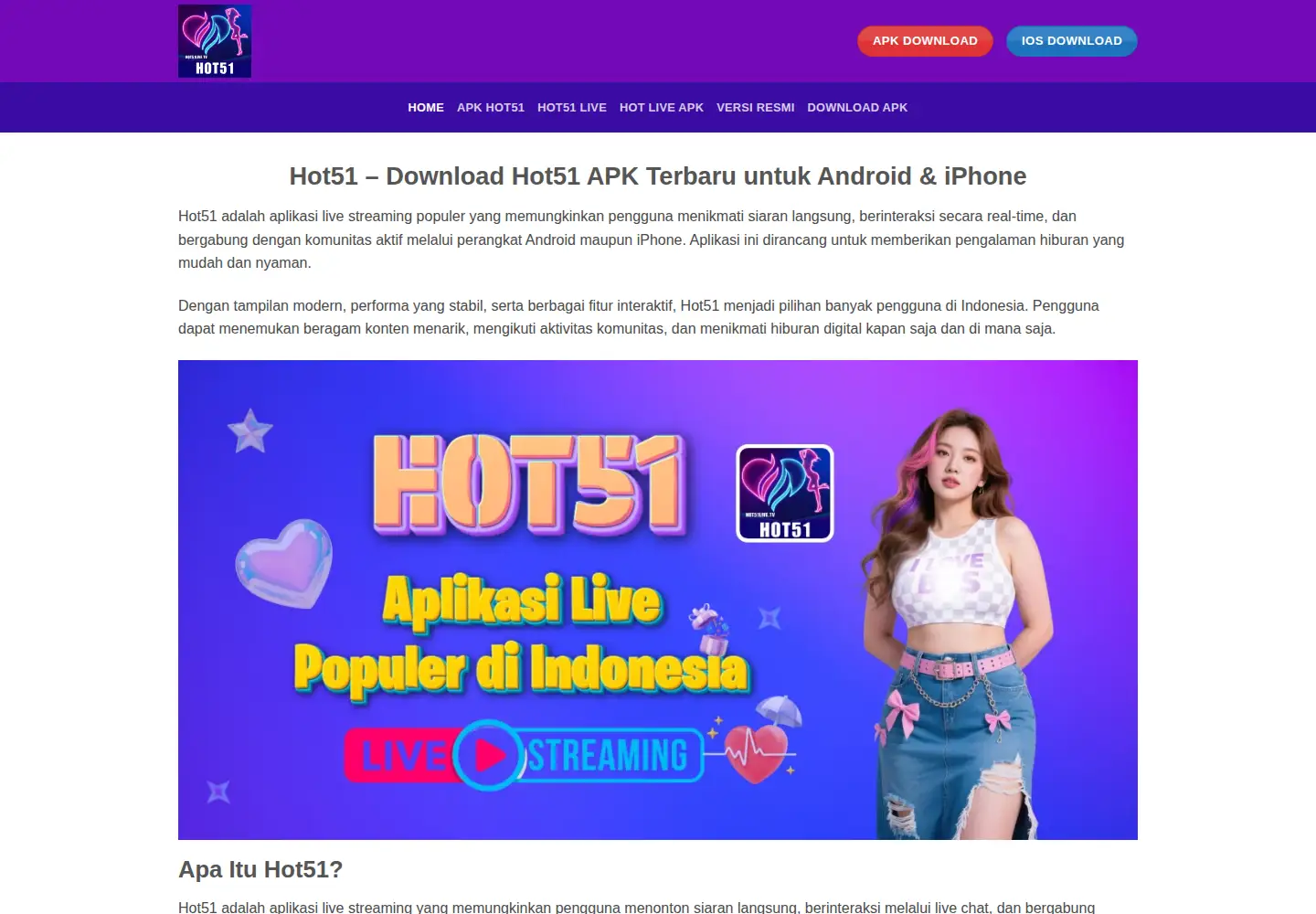 Screenshot of hot51live.tv