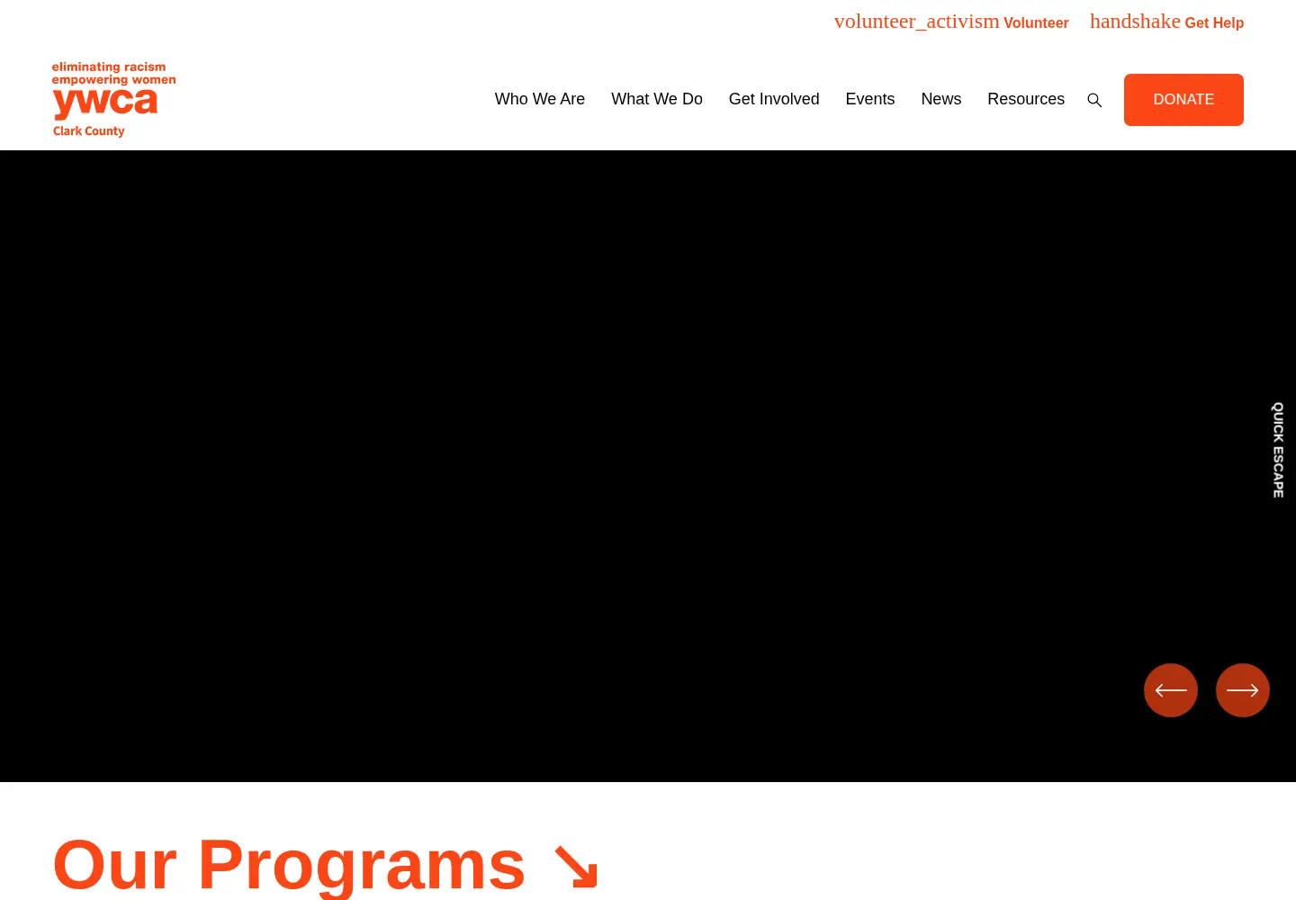 Screenshot of ywcaclarkcounty.org