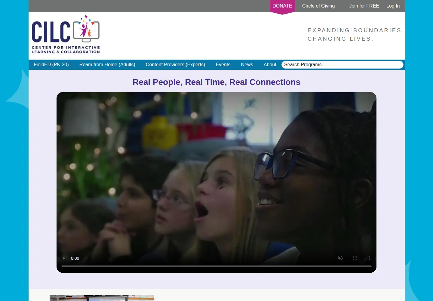 Captured homepage of cilc.org in the current scan