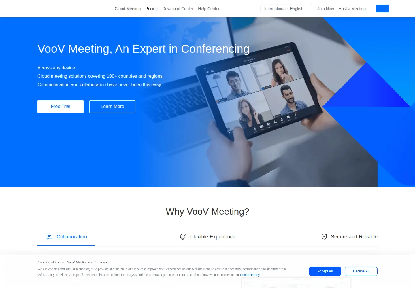 Screenshot of voovmeeting.com