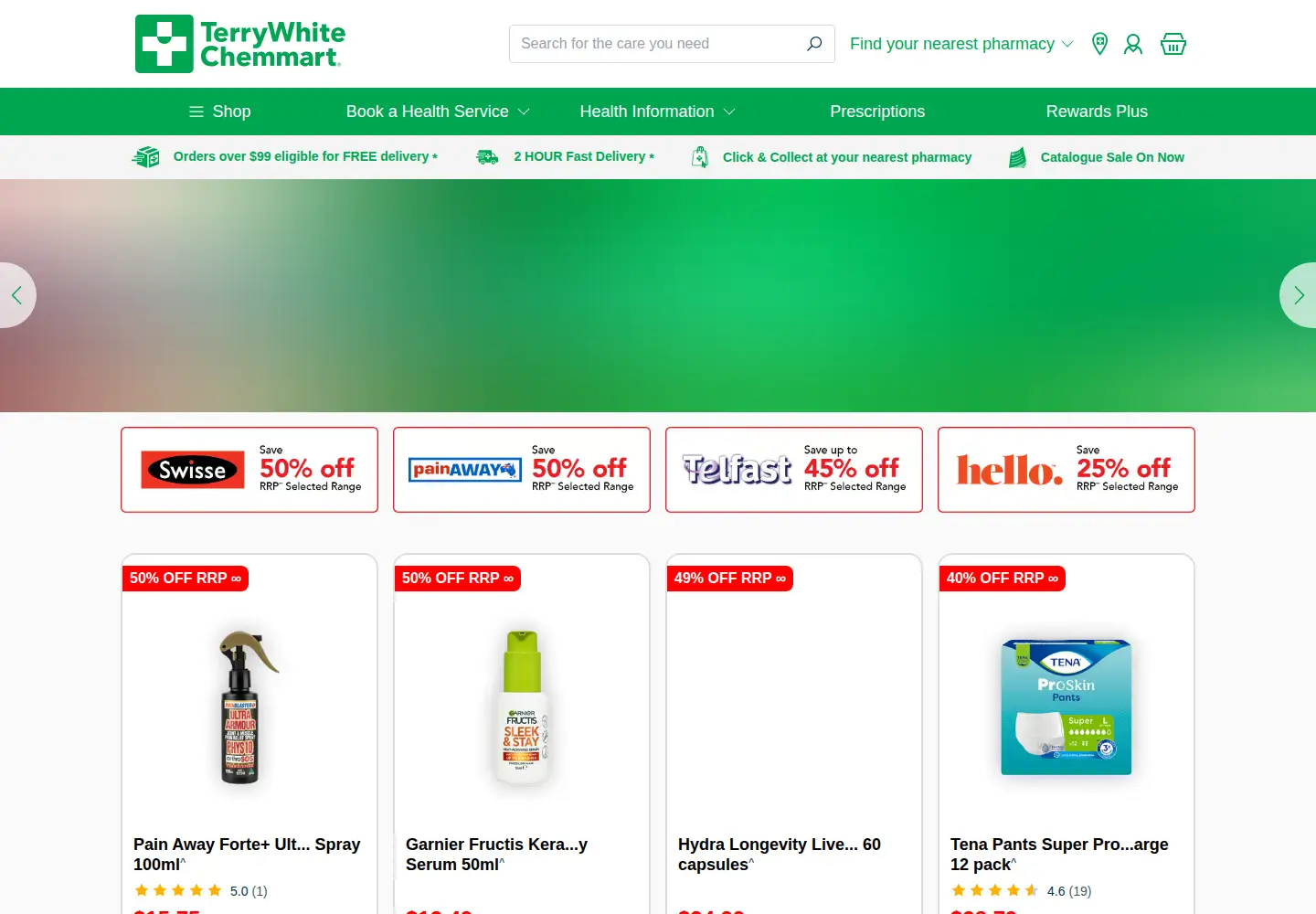 Screenshot of terrywhitechemmart.com.au