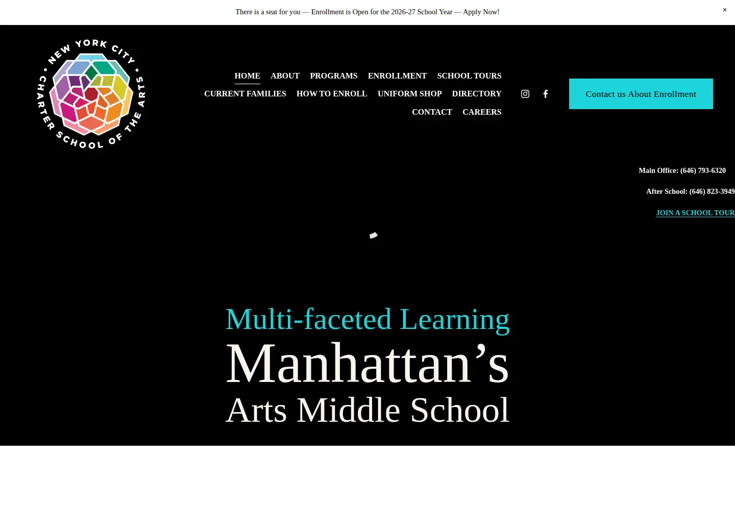 Captured homepage of cityschoolofthearts.org in the current scan
