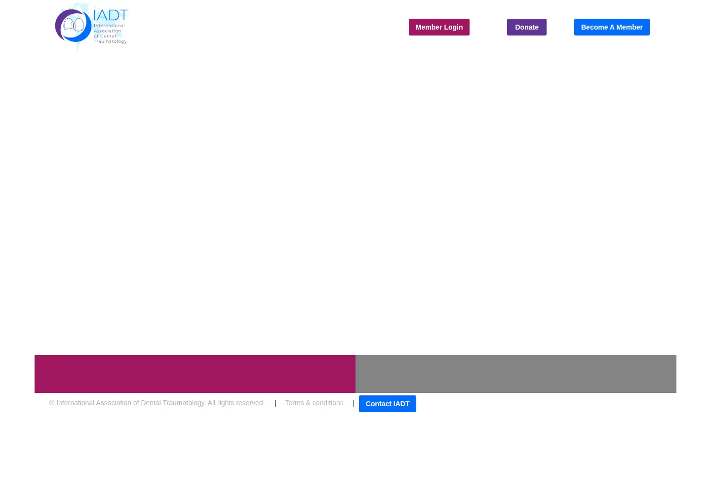 Captured homepage of iadt-dentaltrauma.org in the current scan