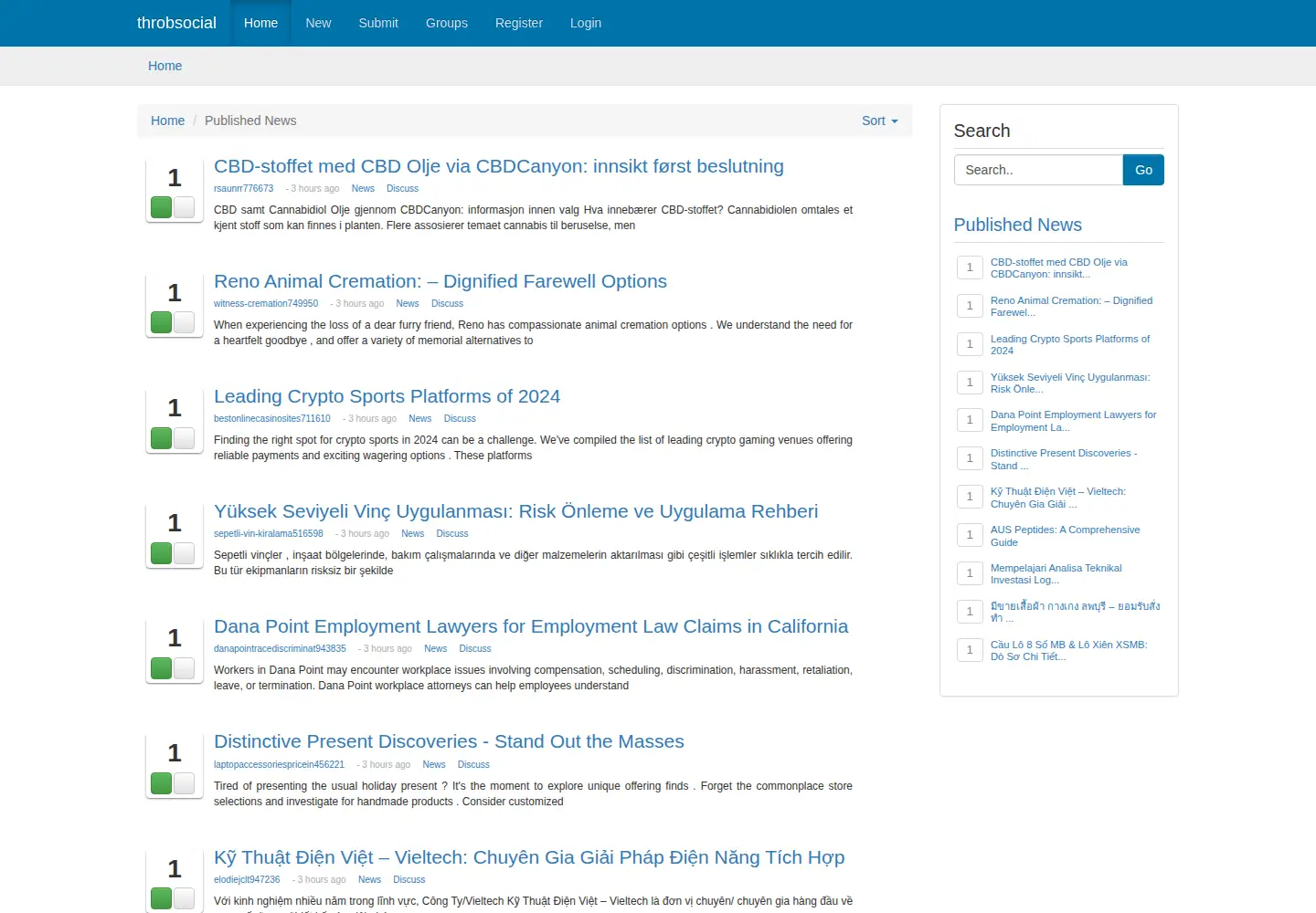 Screenshot of throbsocial.com