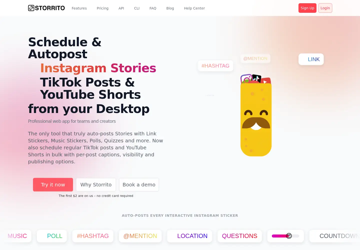 Captured homepage of storrito.com in the current scan