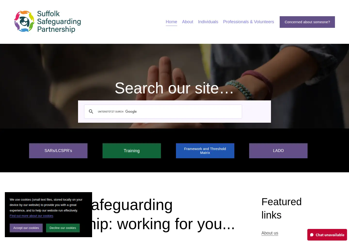 Screenshot of suffolksp.org.uk