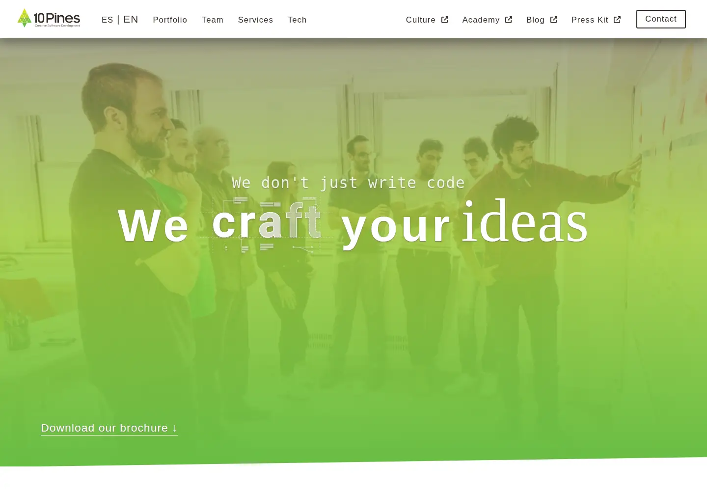 Screenshot of 10pines.com