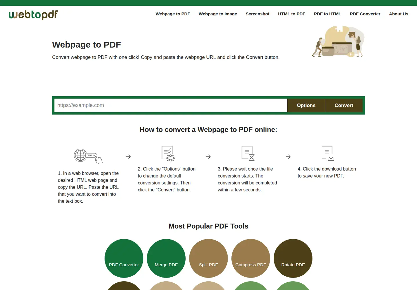 Screenshot of webtopdf.com