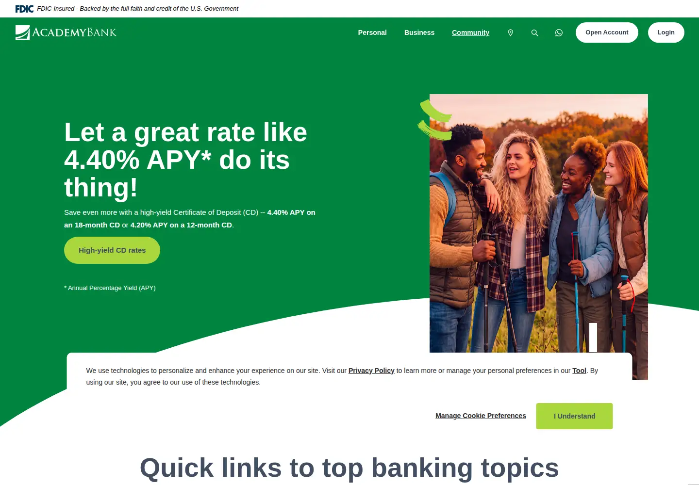 Screenshot of academybank.com