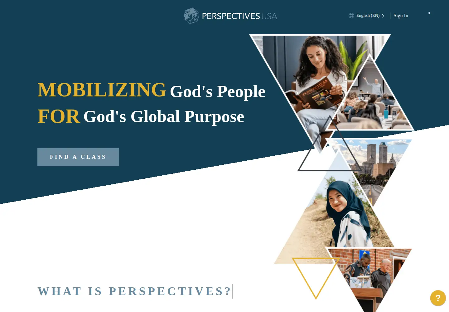 Captured homepage of perspectives.org in the current scan