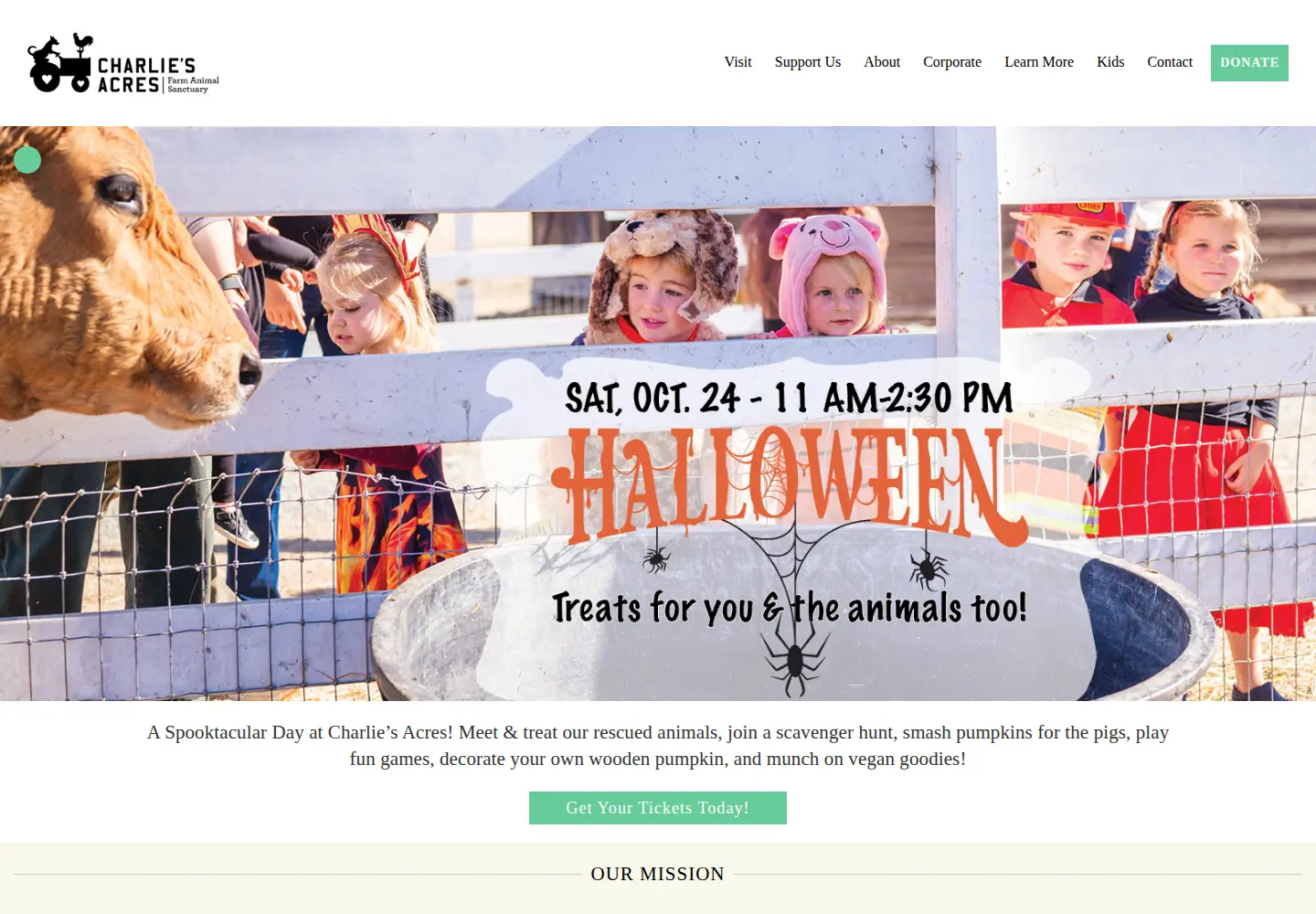 Screenshot of charliesacres.org