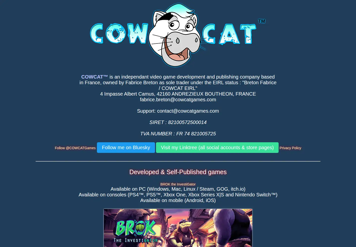 Captured homepage of cowcatgames.com in the current scan