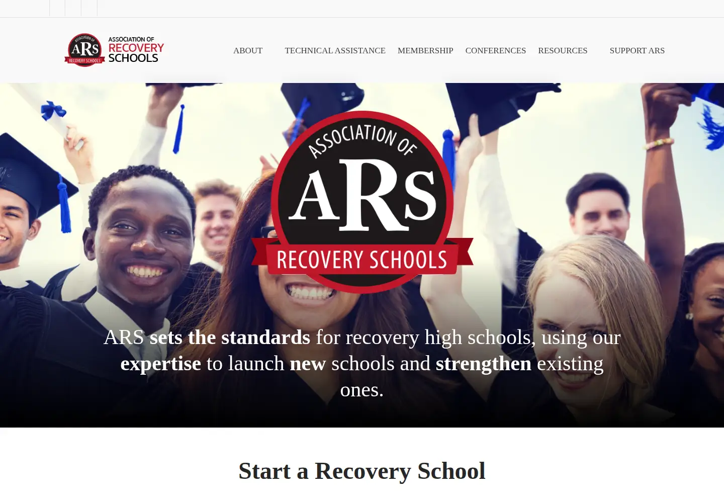 Screenshot of recoveryschools.org