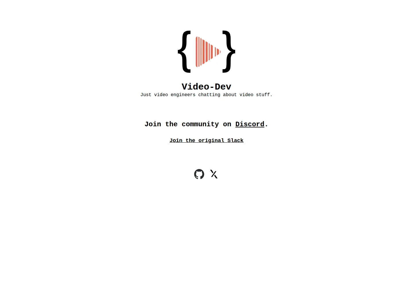 Captured homepage of video-dev.org in the current scan