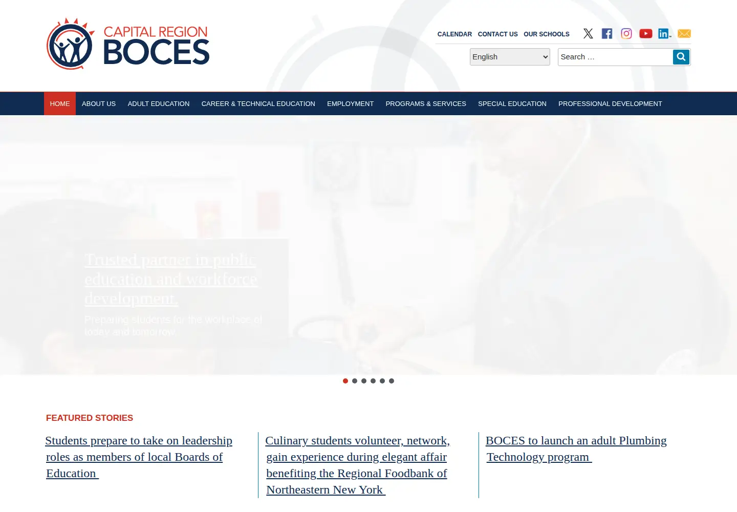 Screenshot of capitalregionboces.org