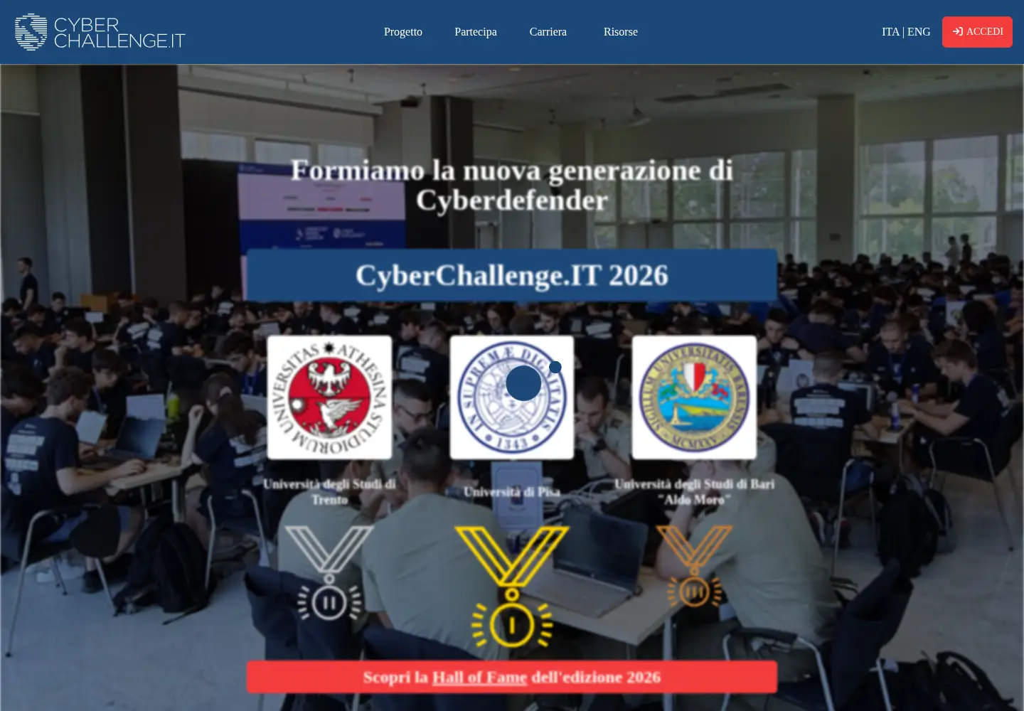 Screenshot of cyberchallenge.it