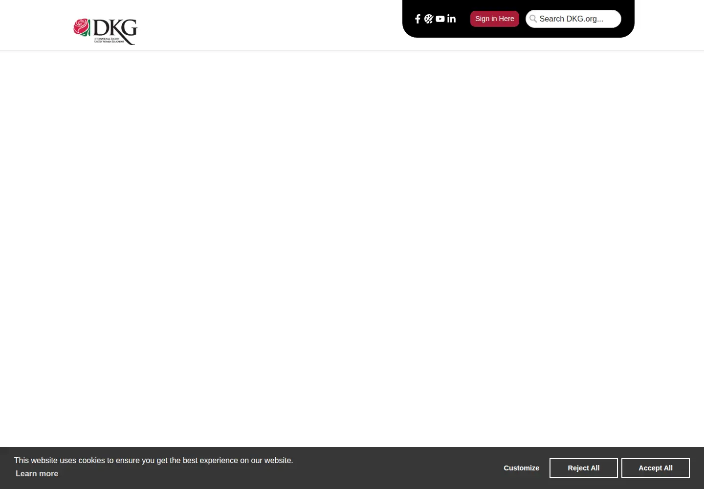 Captured homepage of dkg.org in the current scan