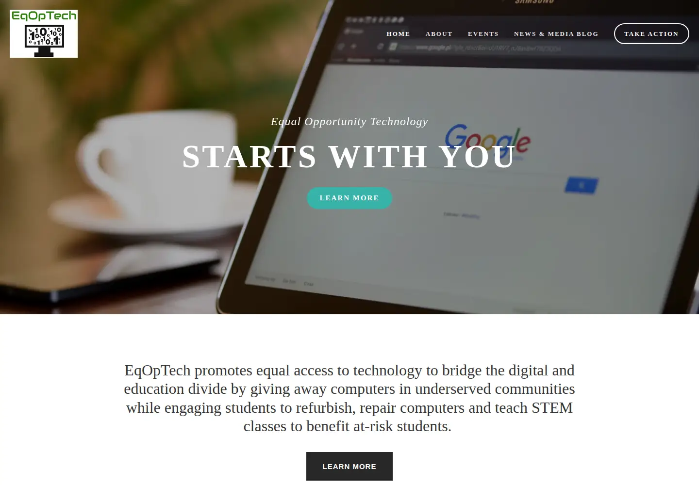Captured homepage of eqoptech.org in the current scan