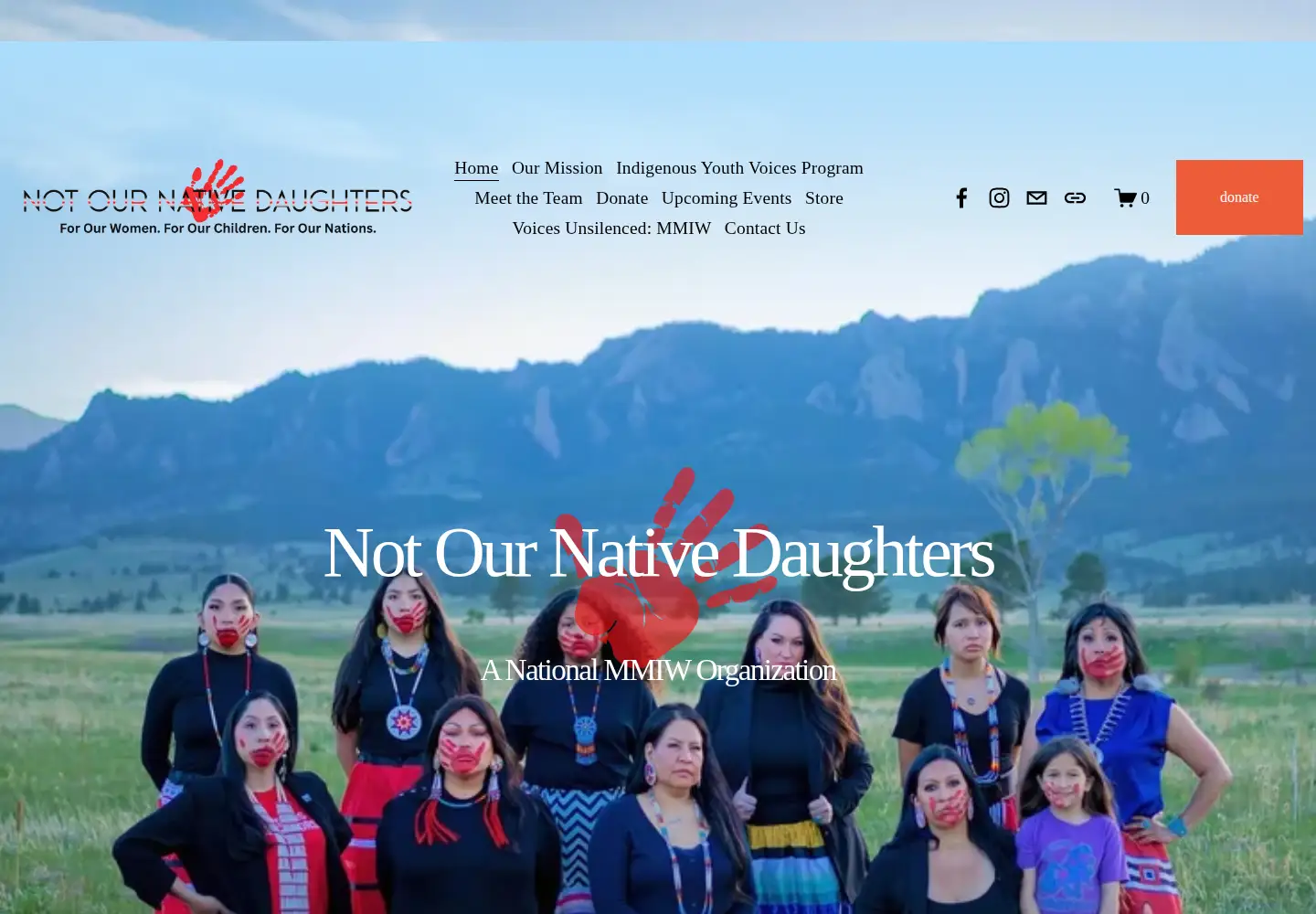 Captured homepage of notournativedaughters.org in the current scan