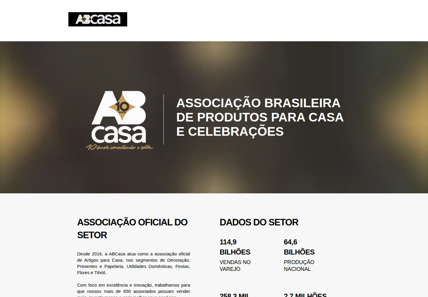 Captured homepage of abcasa.org.br in the current scan