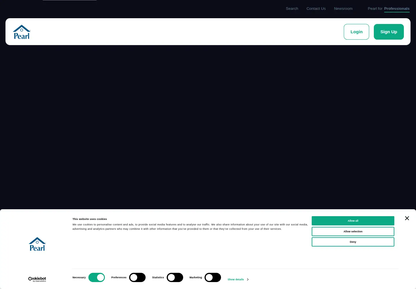 Captured homepage of pearlscore.com in the current scan