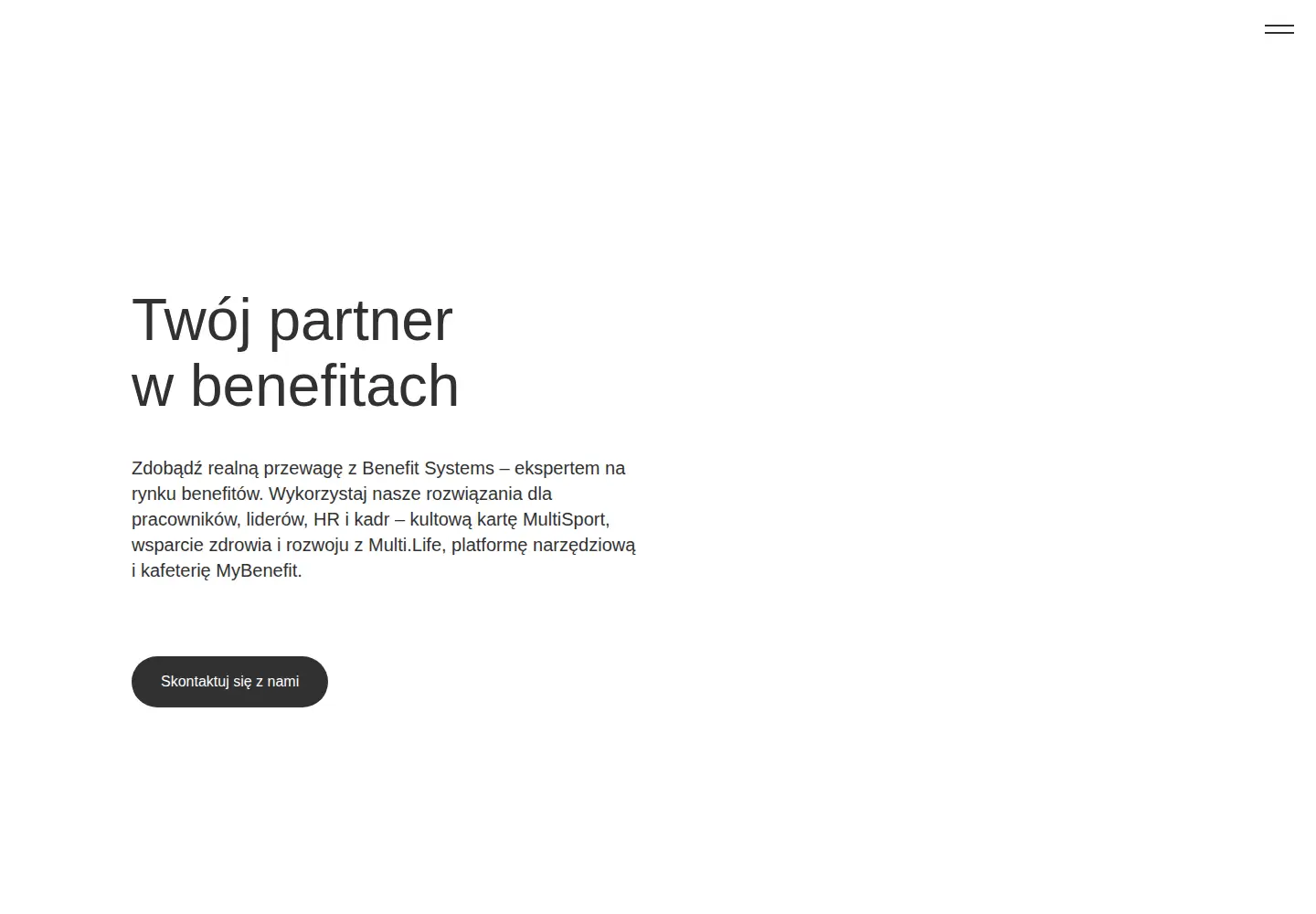 Captured homepage of benefitsystems.pl in the current scan