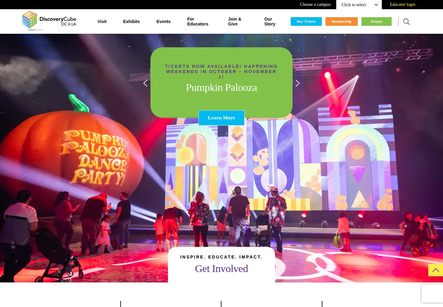 Screenshot of discoverycube.org