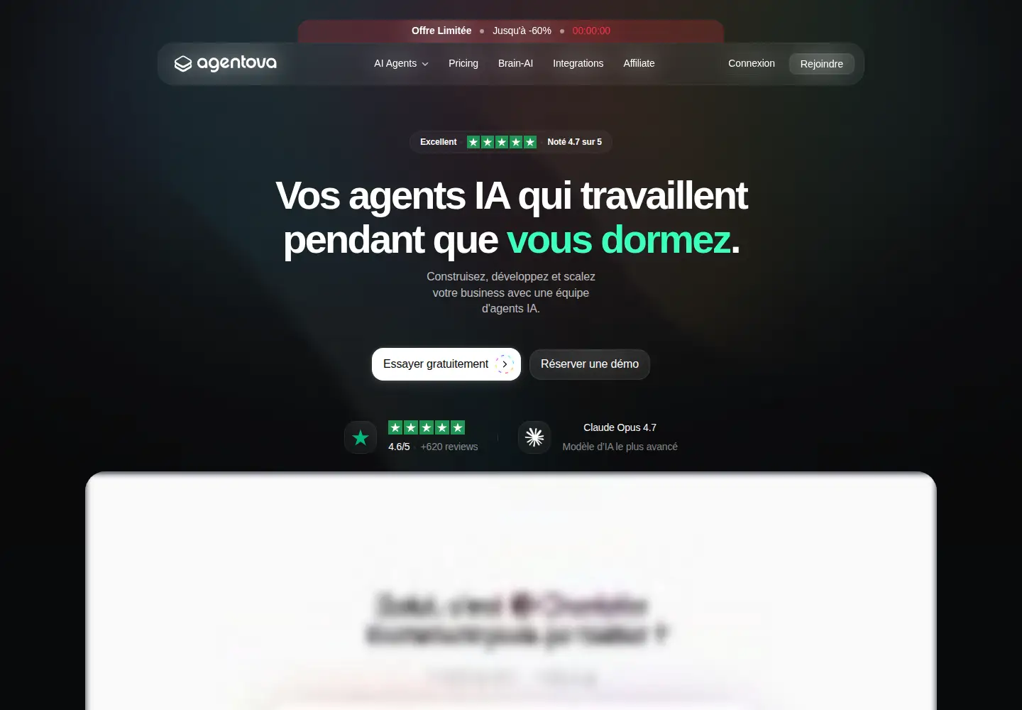 Screenshot of agentova.ai