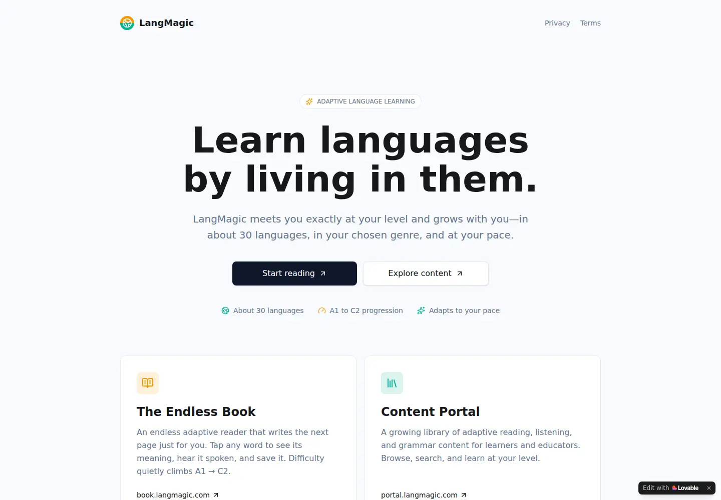 Screenshot of easytolearn.io