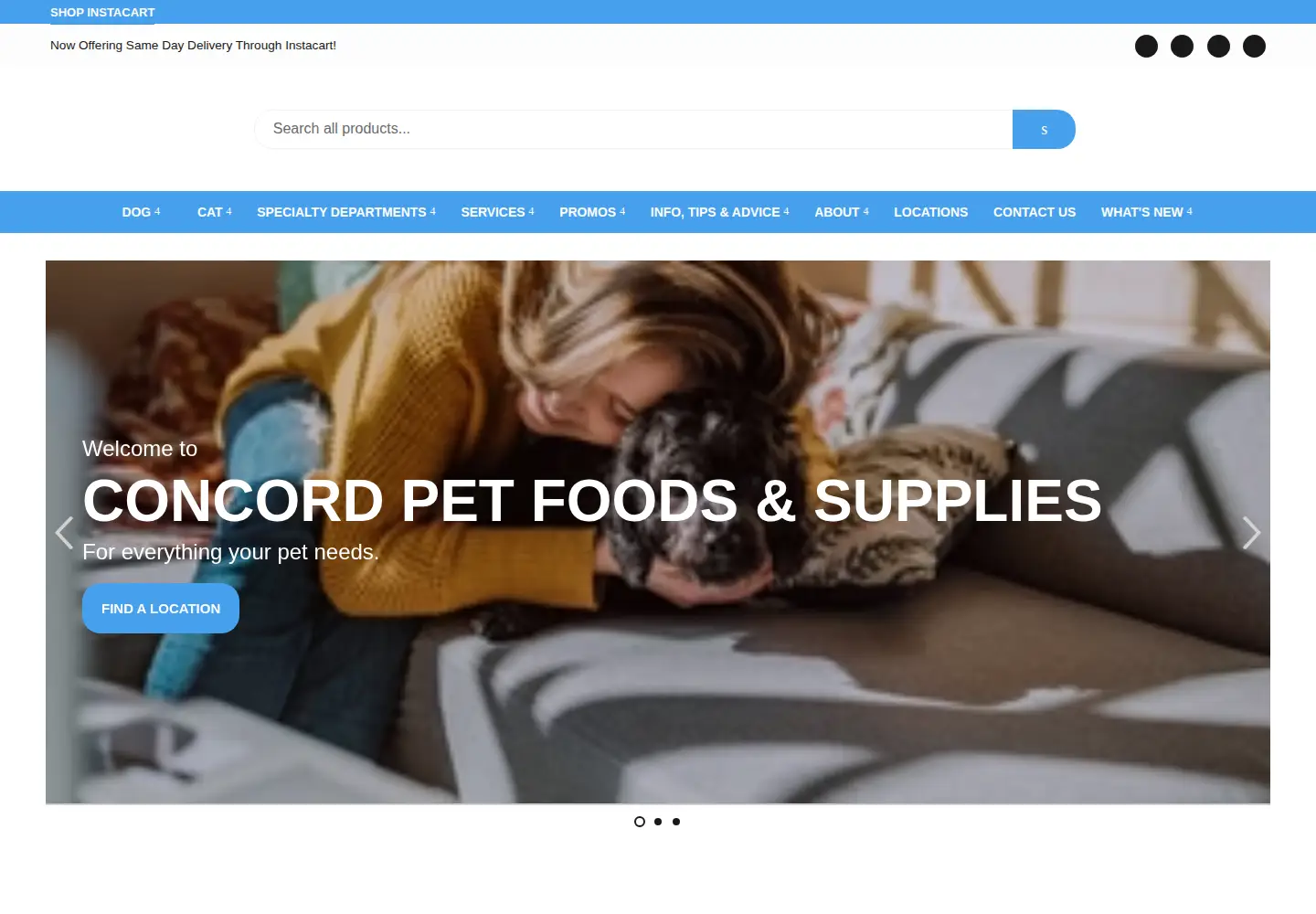 Captured homepage of concordpetfoods.com in the current scan