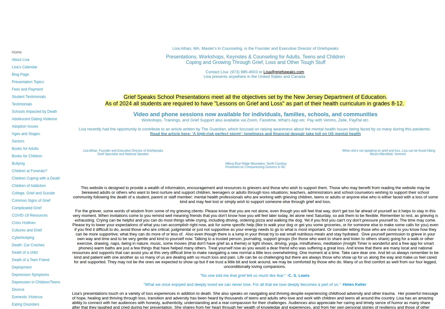 Screenshot of griefspeaks.com