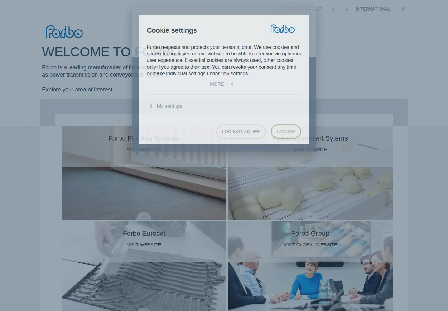 Screenshot of forbo.com