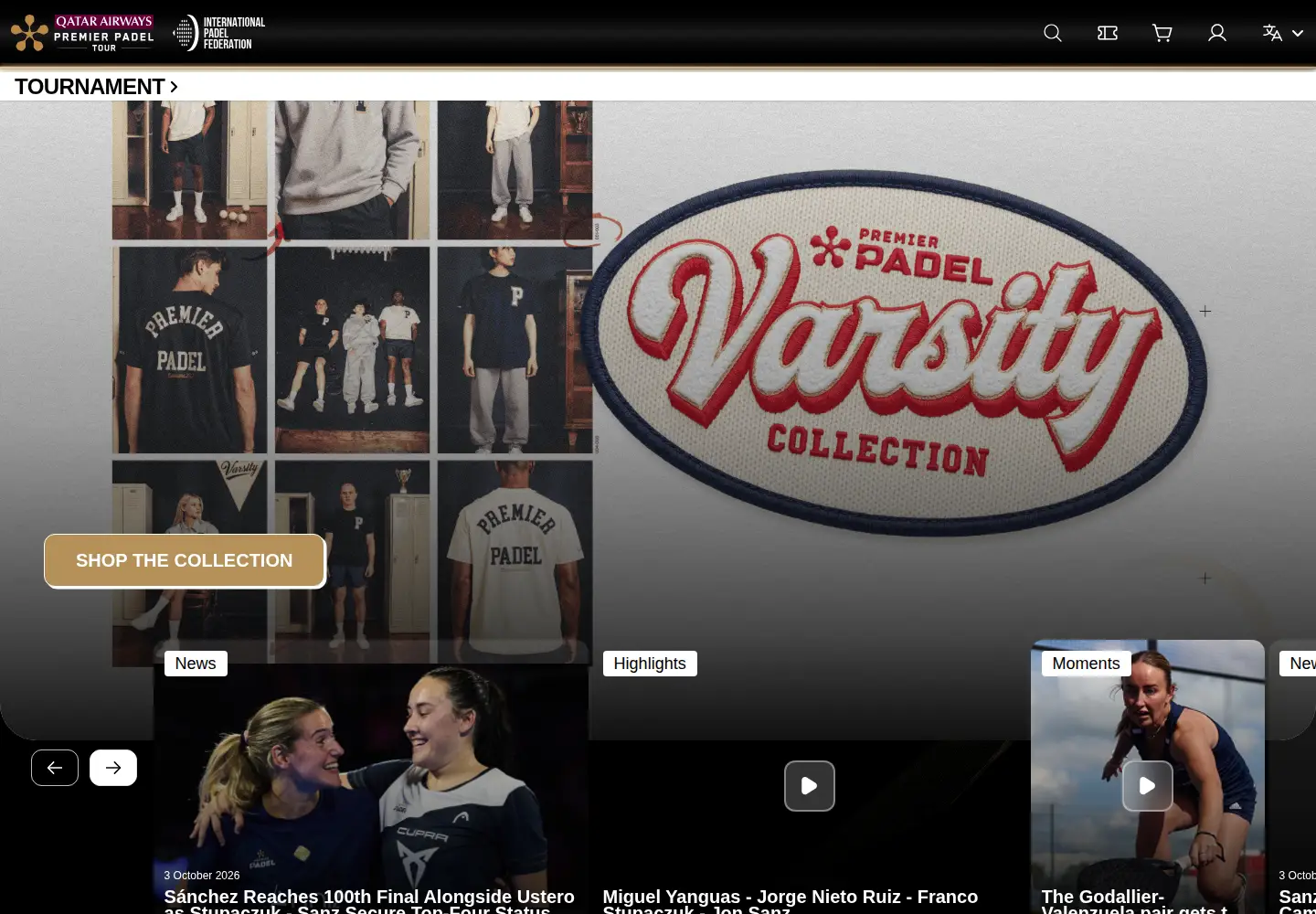 Screenshot of premierpadel.com