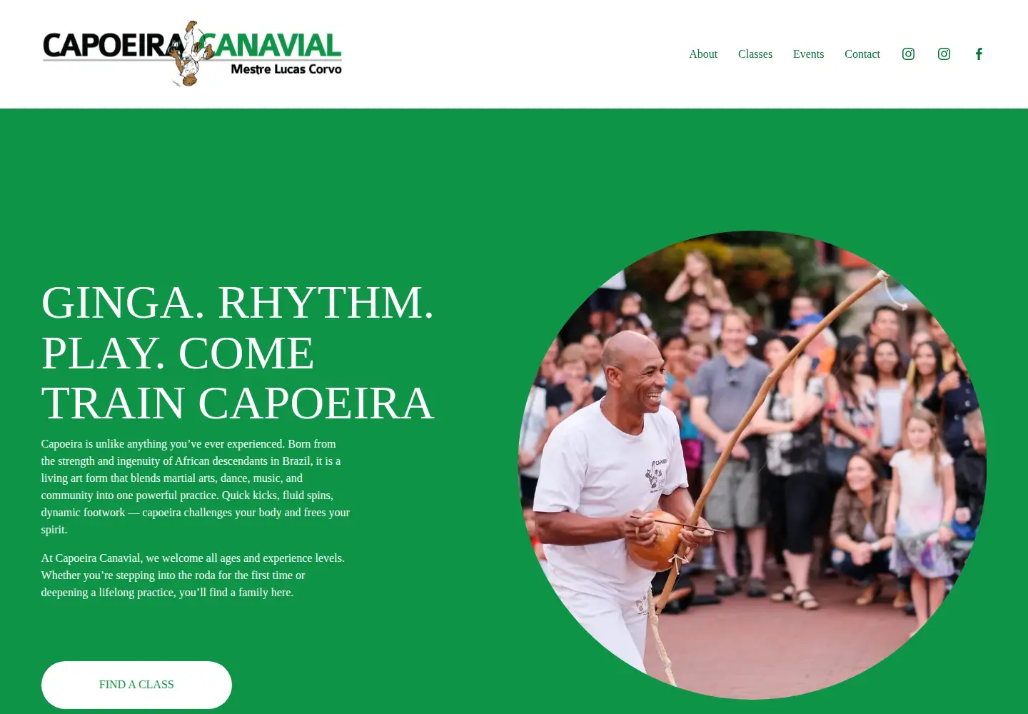 Screenshot of capoeiracanavial.com