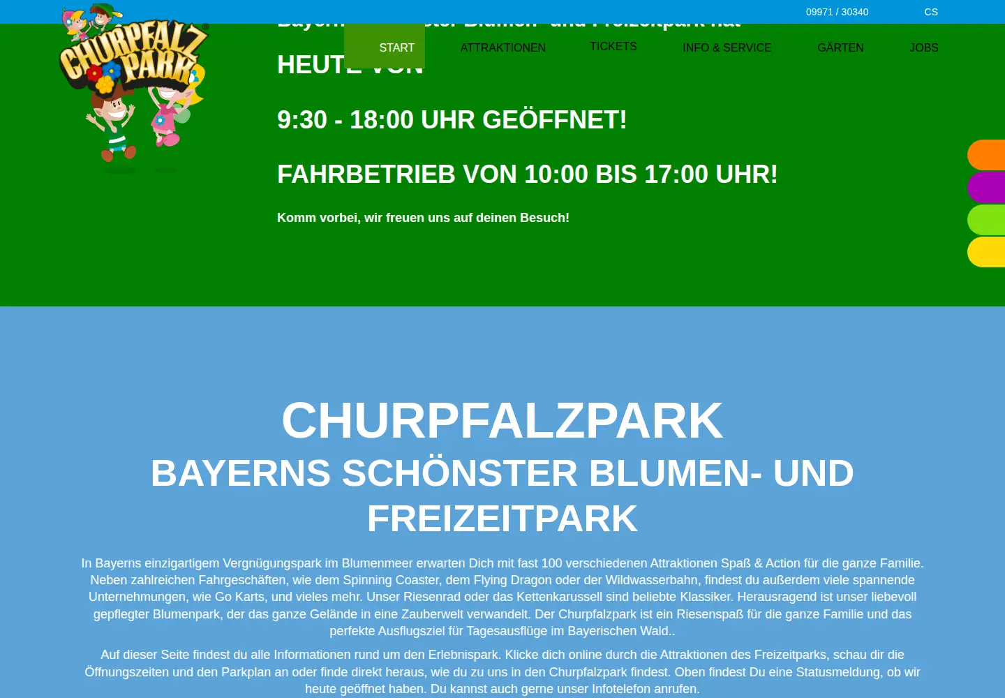 Screenshot of churpfalzpark.de