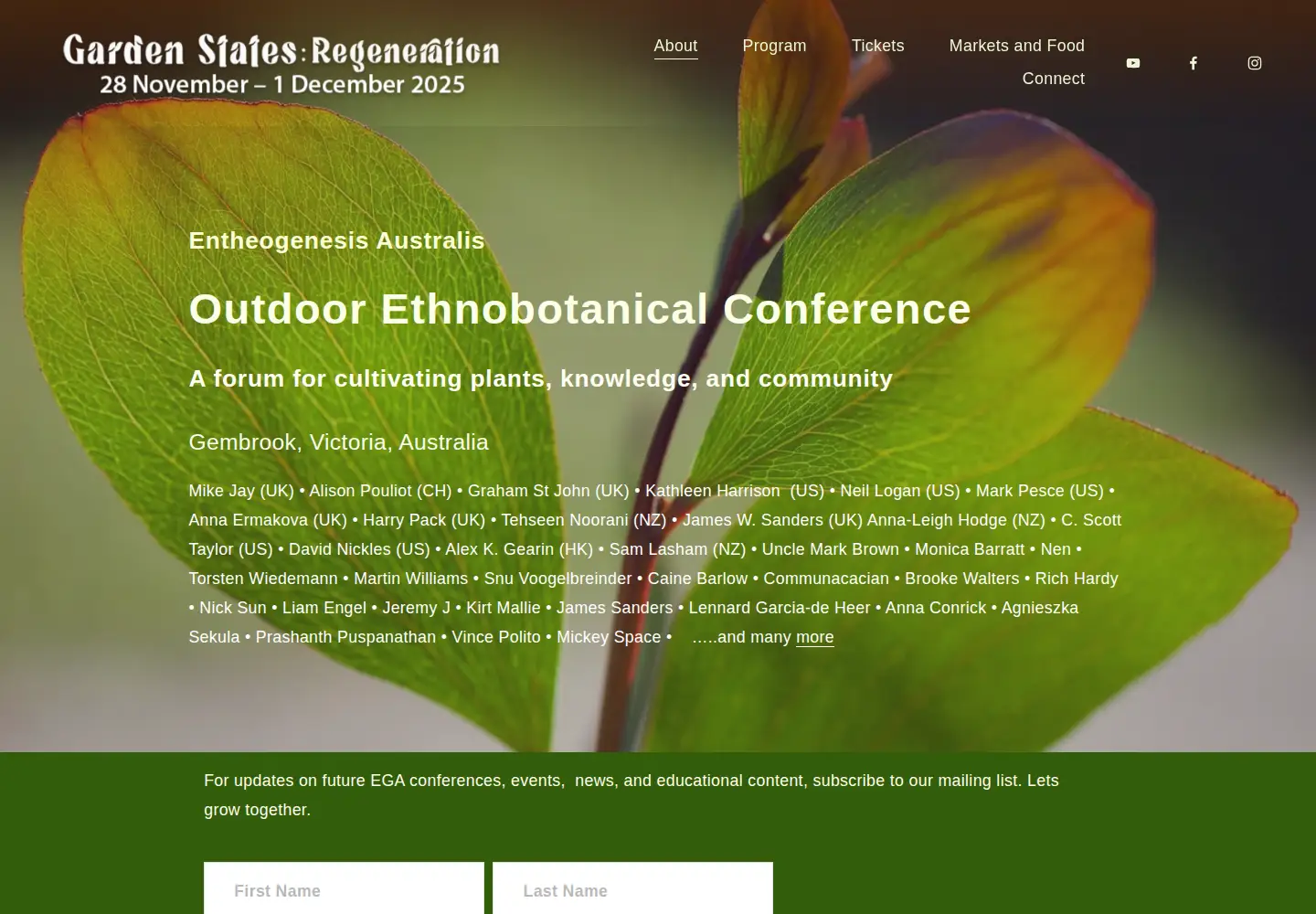 Captured homepage of gardenstates.org in the current scan