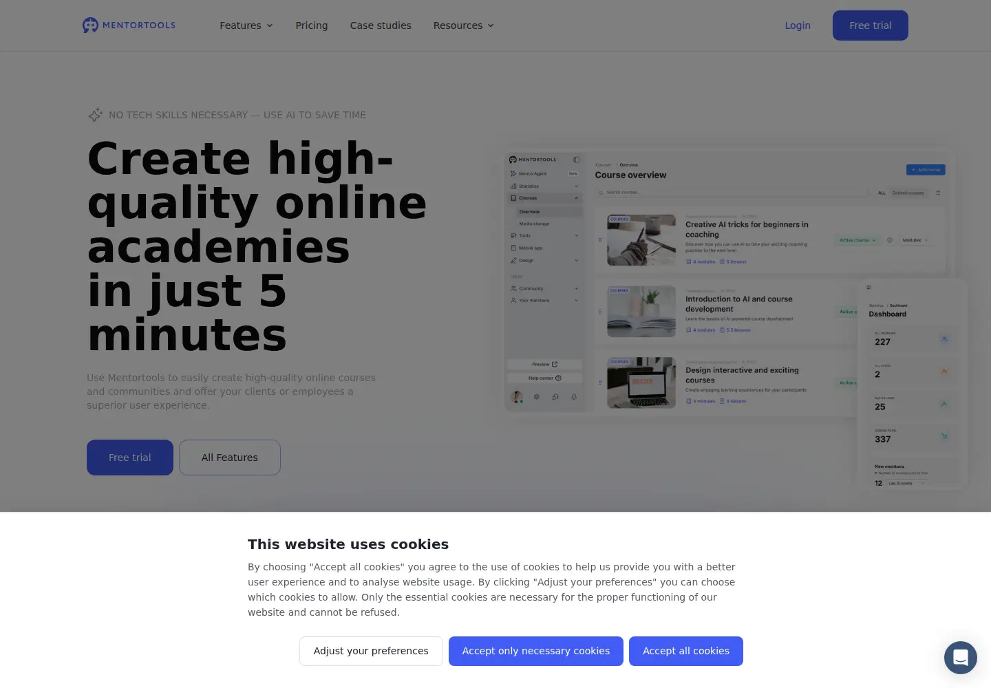 Screenshot of mentortools.com