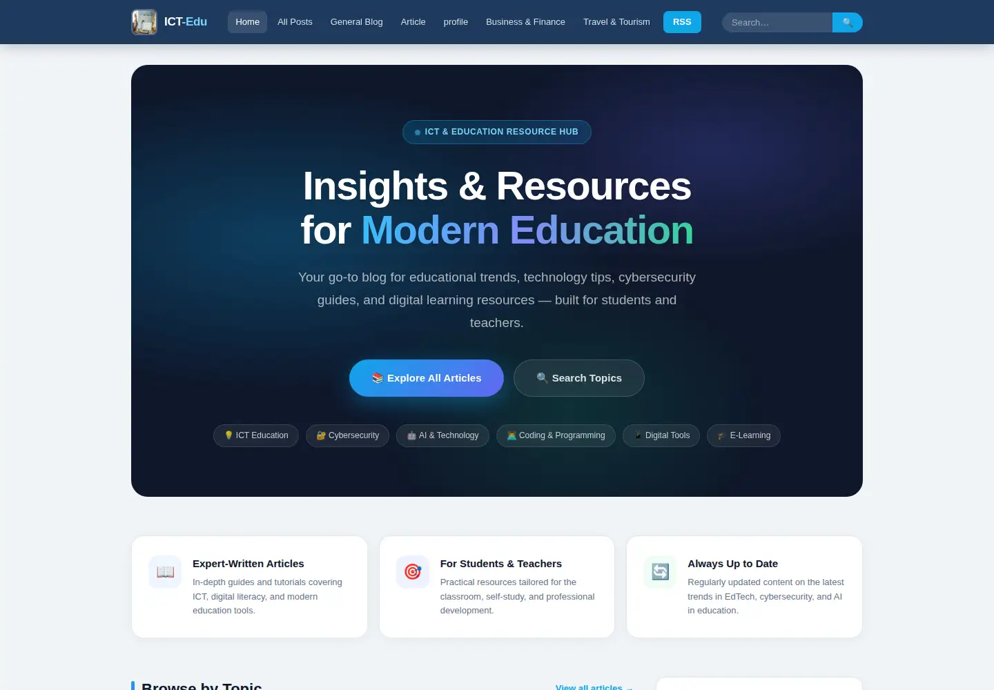 Screenshot of ict-edu.uk