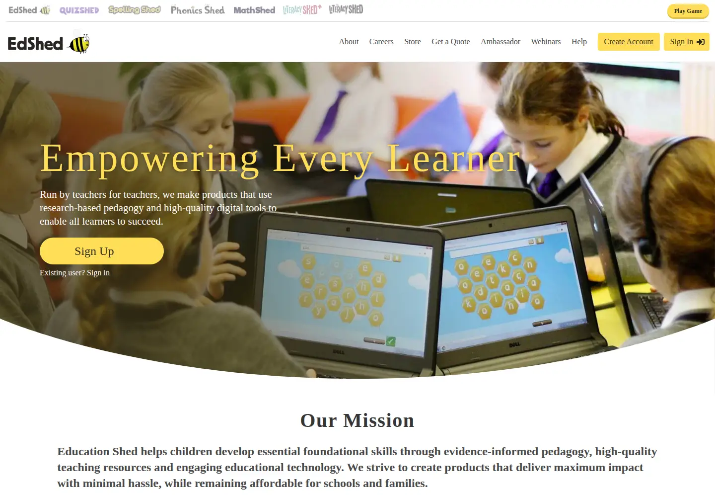 Screenshot of edshed.com